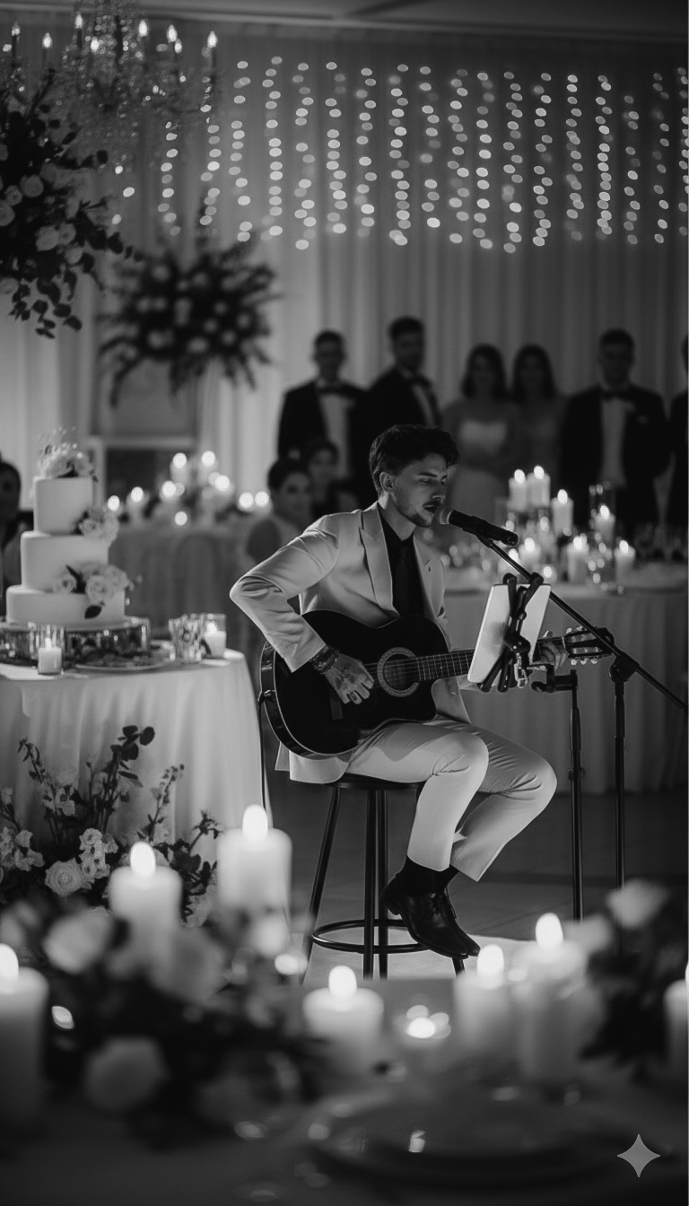Mesa de jantar de casamento à luz das velas